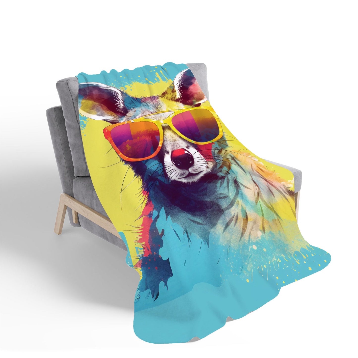 Splashart Wallaby In Glasses Sherpa Blanket