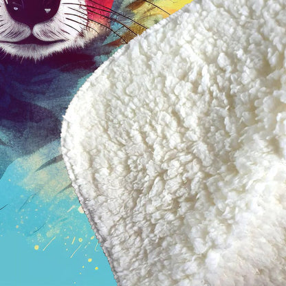 Splashart Wallaby In Glasses Sherpa Blanket