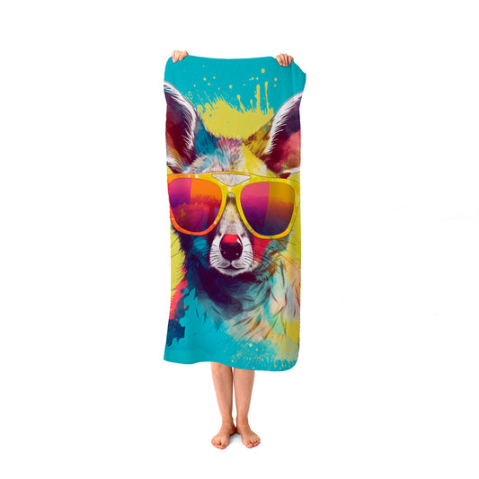 Splashart Wallaby In Glasses Beach Towel