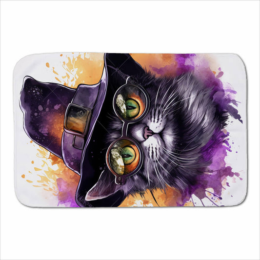 Splashart Longhaired Witches Cat Sherpa Blanket