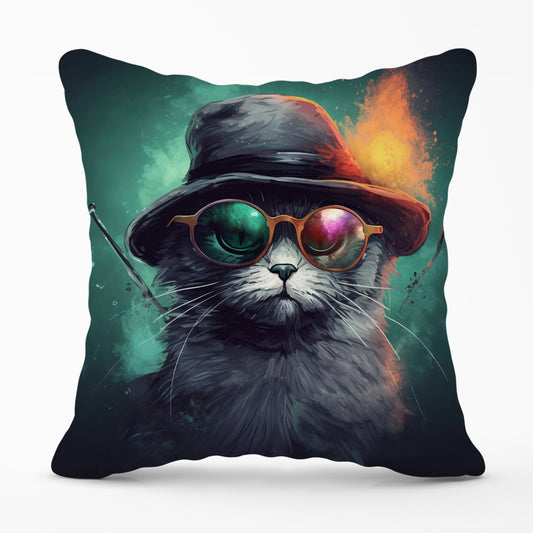 Fiery Cat In A Hat Cushions