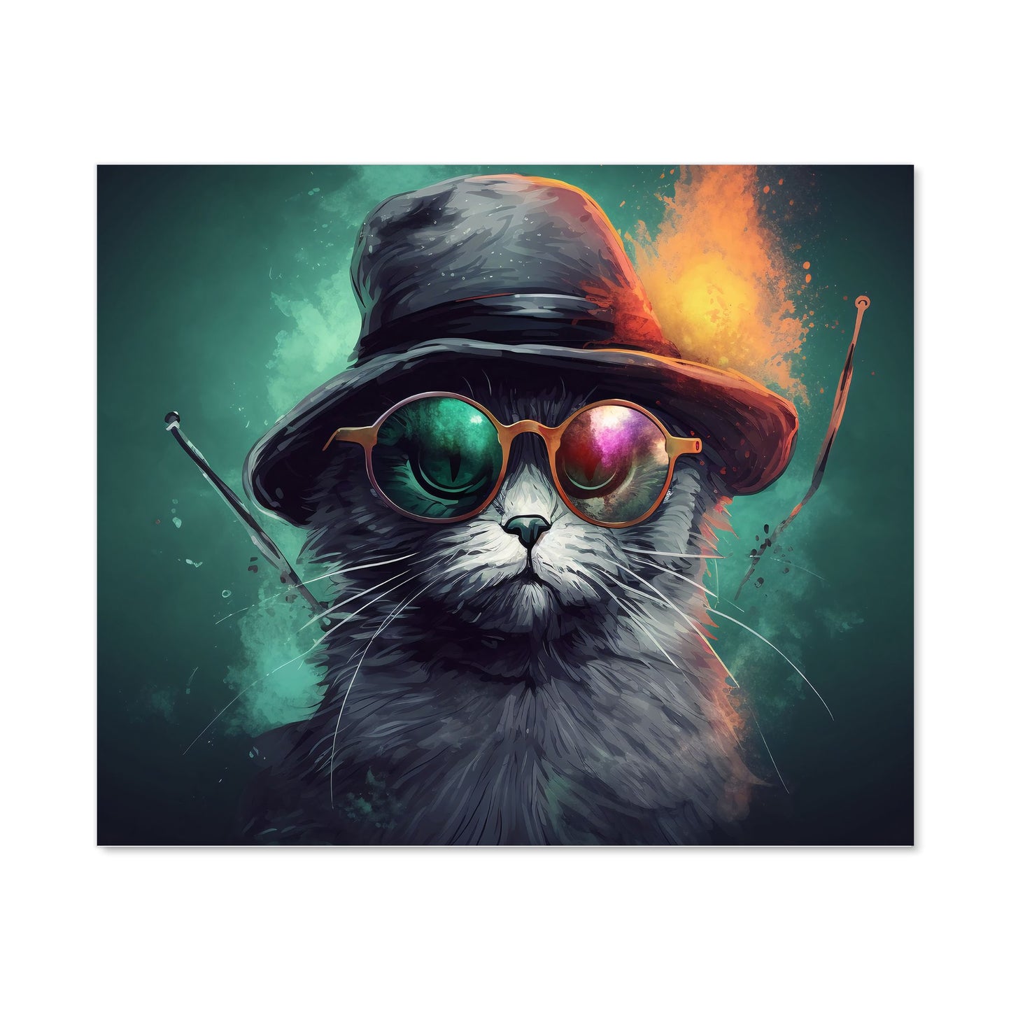 Fiery Cat In A Hat Kitchen Splashback
