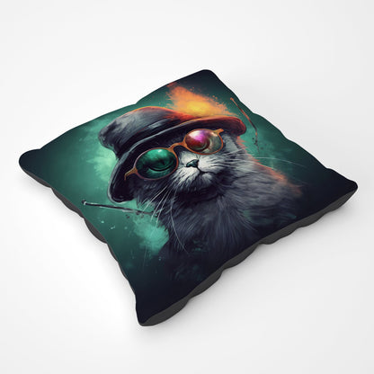 Fiery Cat In A Hat Pet Bed