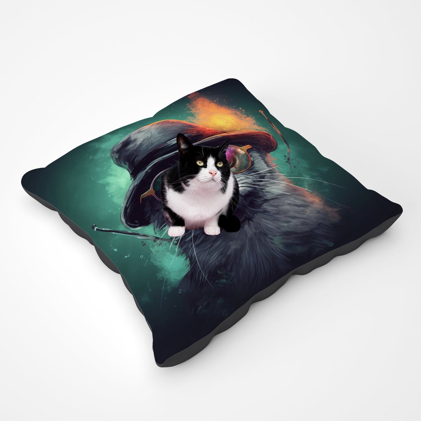 Fiery Cat In A Hat Pet Bed