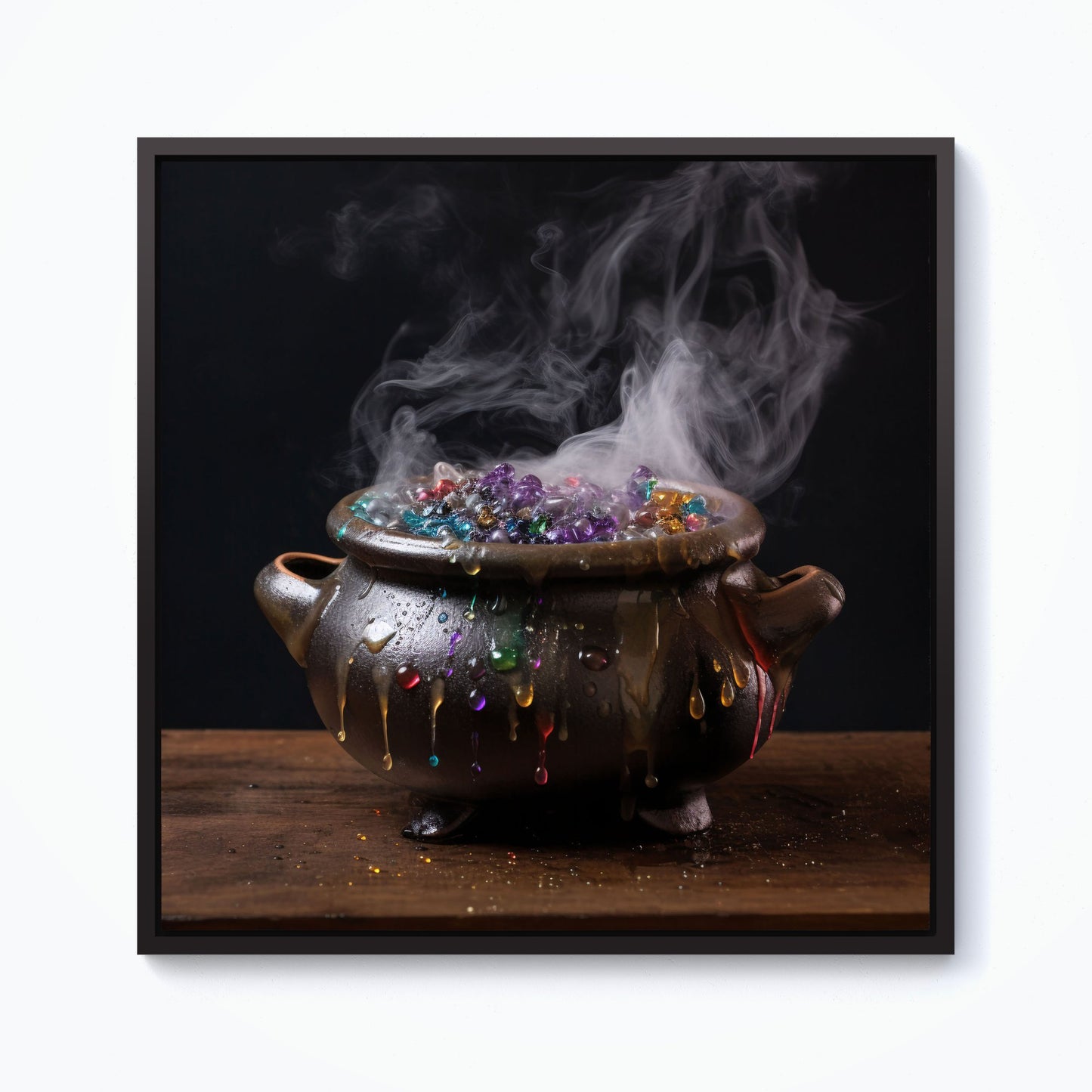 Contemporary Bubbling Cauldron Framed Canvas