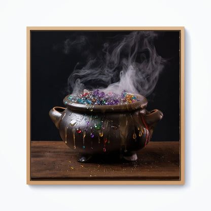 Contemporary Bubbling Cauldron Framed Canvas