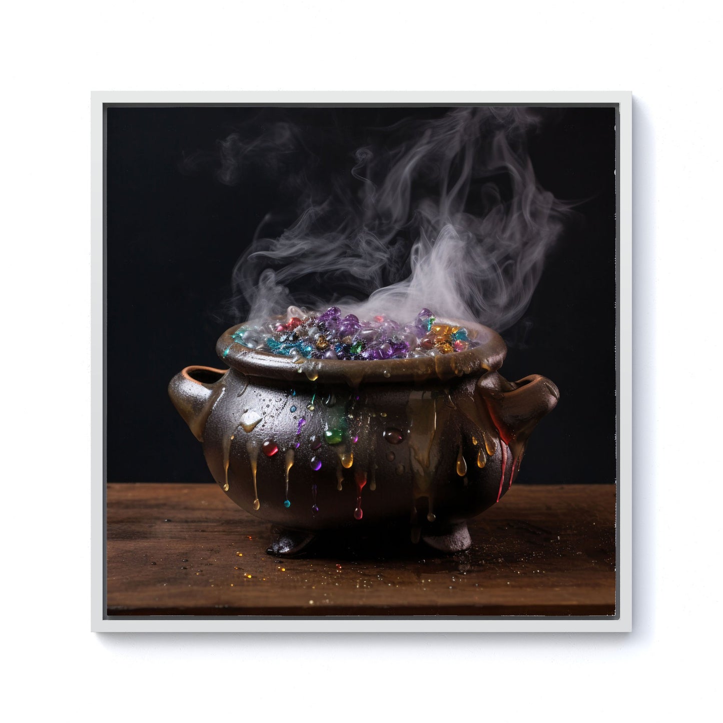 Contemporary Bubbling Cauldron Framed Canvas