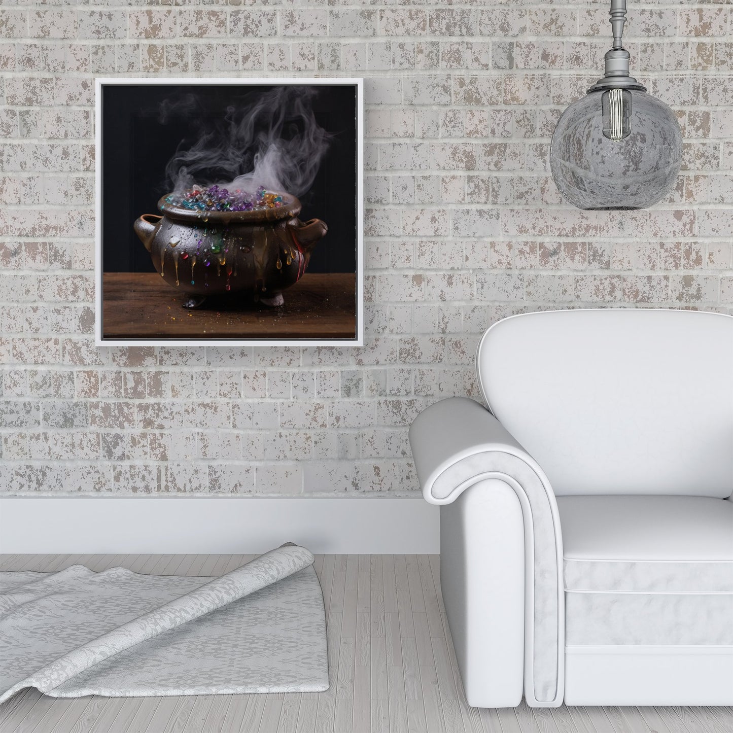 Contemporary Bubbling Cauldron Framed Canvas
