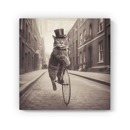 Victorian Cat Riding A Bike Canvas