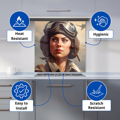 Female Pilot Kitchen Splashback