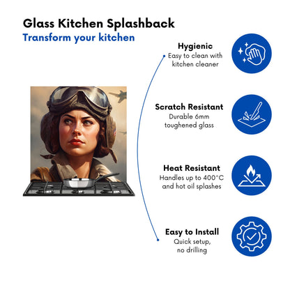 Female Pilot Kitchen Splashback