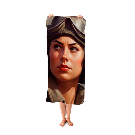 Female Pilot Beach Towel