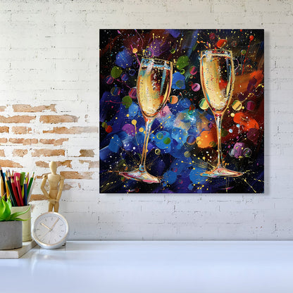 Splashart Champagne Flutes Canvas