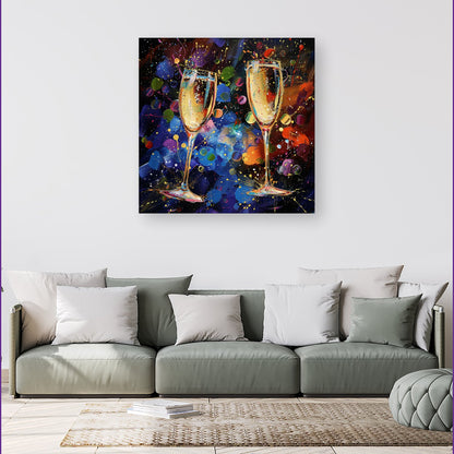 Splashart Champagne Flutes Canvas