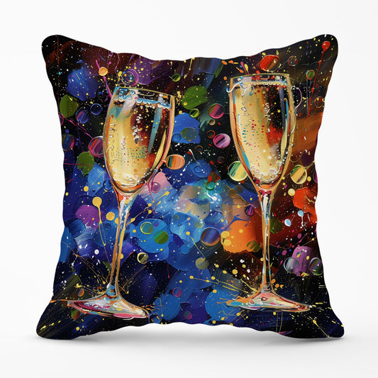 Splashart Champagne Flutes Cushions