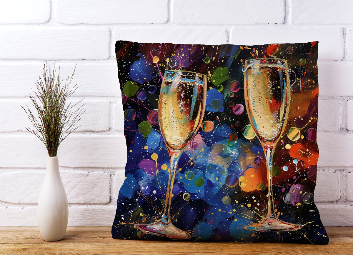 Splashart Champagne Flutes Cushions