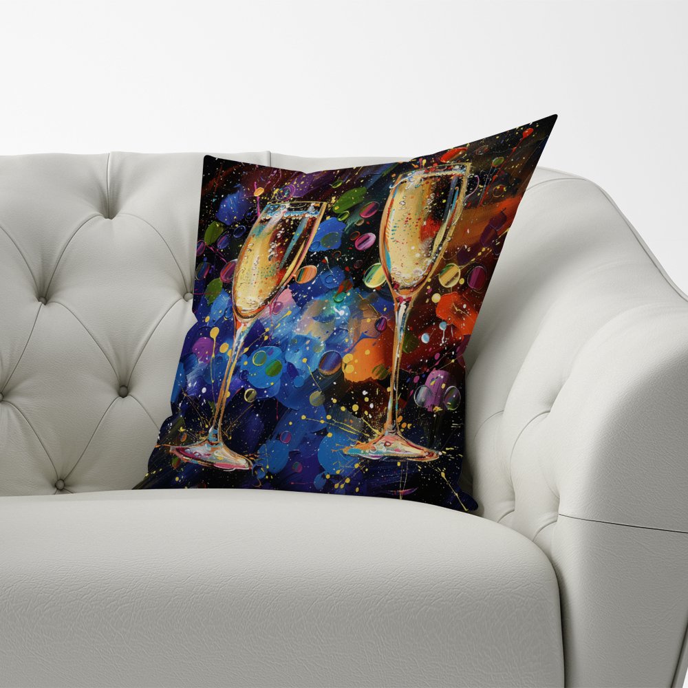 Splashart Champagne Flutes Cushions