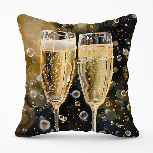Splashart Bubbly Champagne Flues Cushions