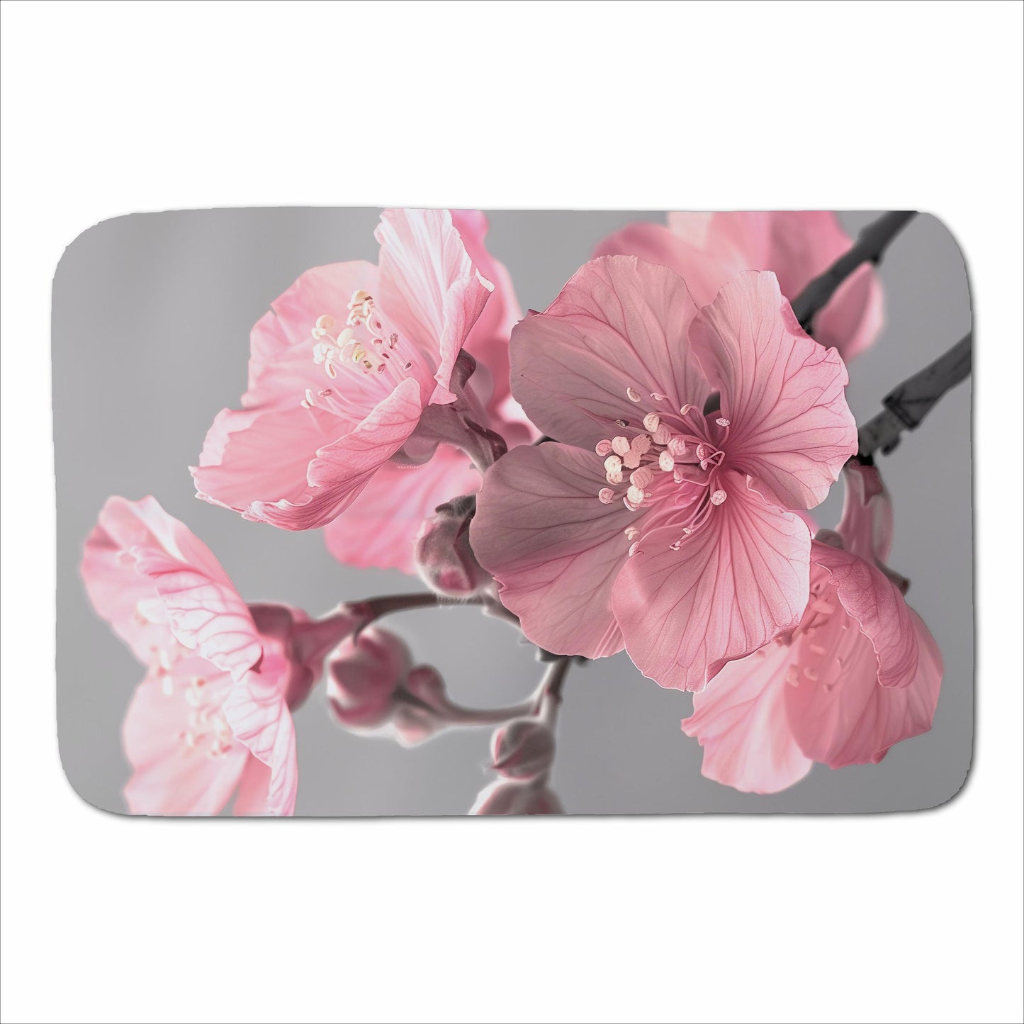 Delicate Pink Flowers Sherpa Blanket