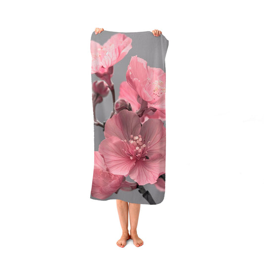 Delicate Pink Flowers Beach Towel