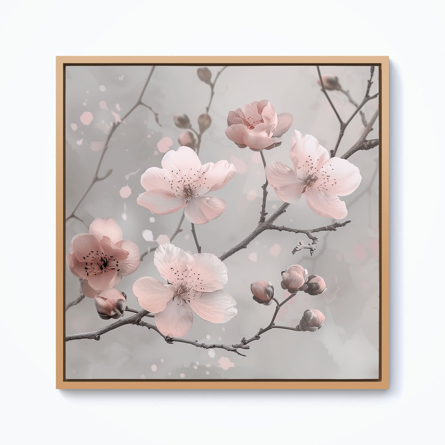 Delicate Spring Blossom Framed Canvas