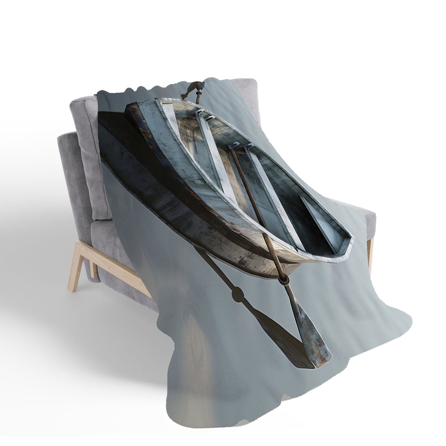 Boat On The Lake Sherpa Blanket