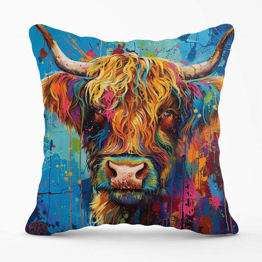 Splashart Highland Cow Cushions