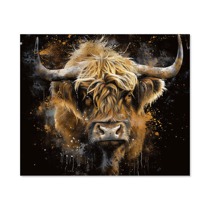 Bronze Splashart Highland Cow Kitchen Splashback