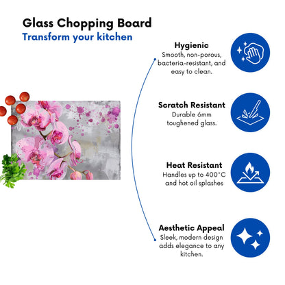 Orchids Splashart Chopping Board
