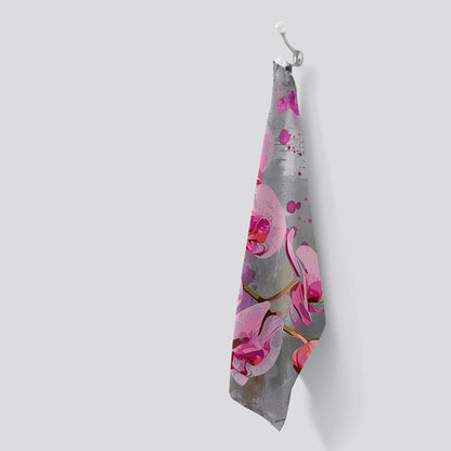 Orchids Splashart Tea Towel