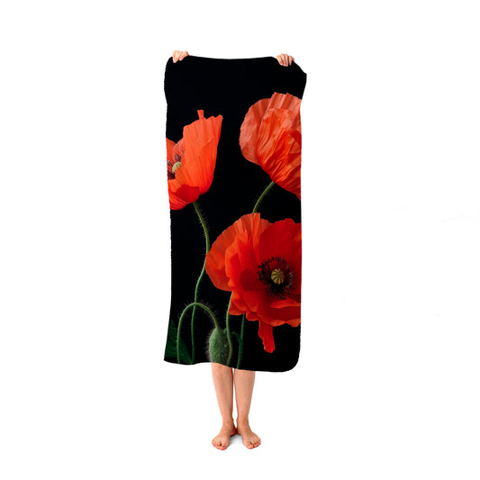 Poppies Beach Towel