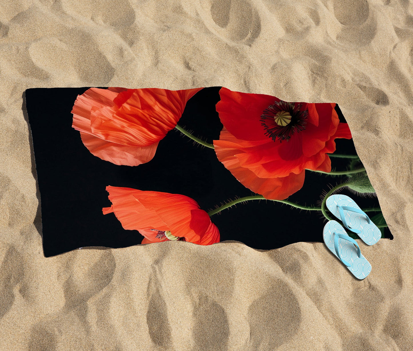 Poppies Beach Towel
