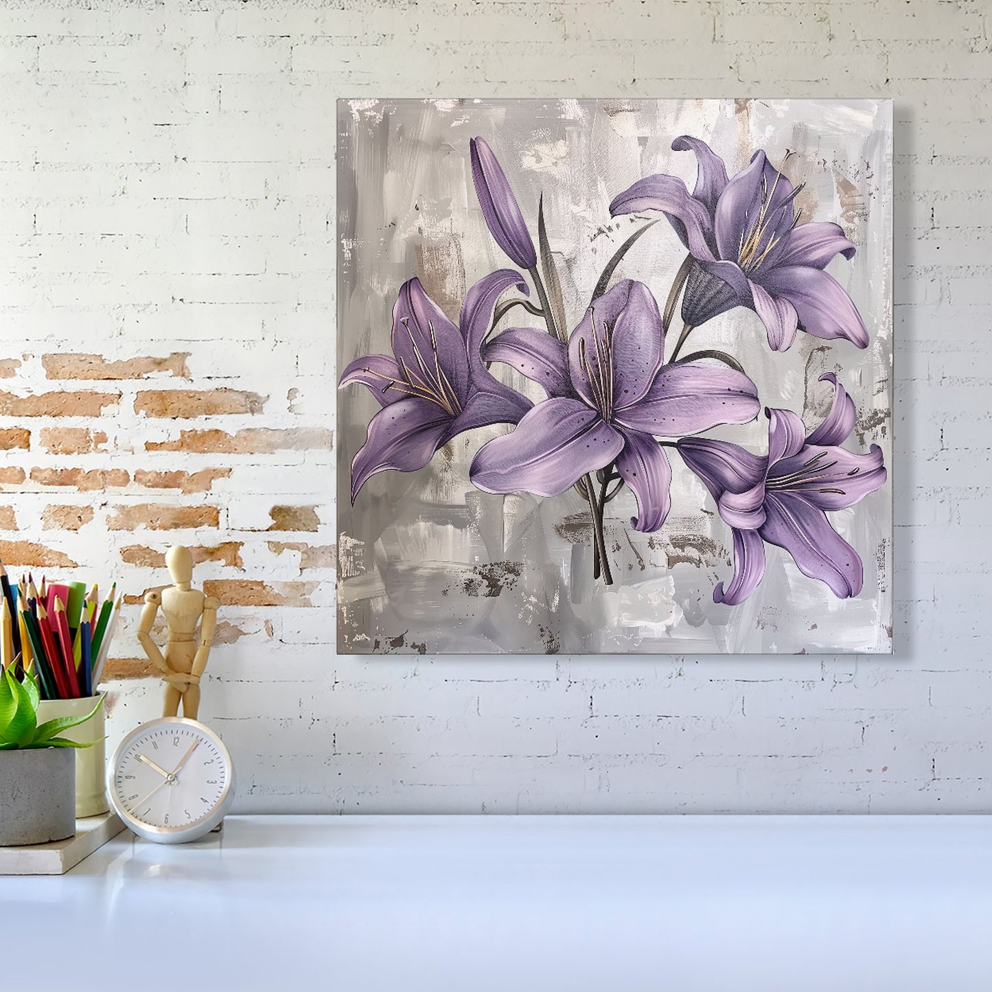 Purple Lilies In Bloom Canvas