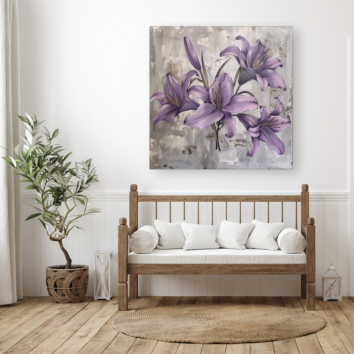 Purple Lilies In Bloom Canvas