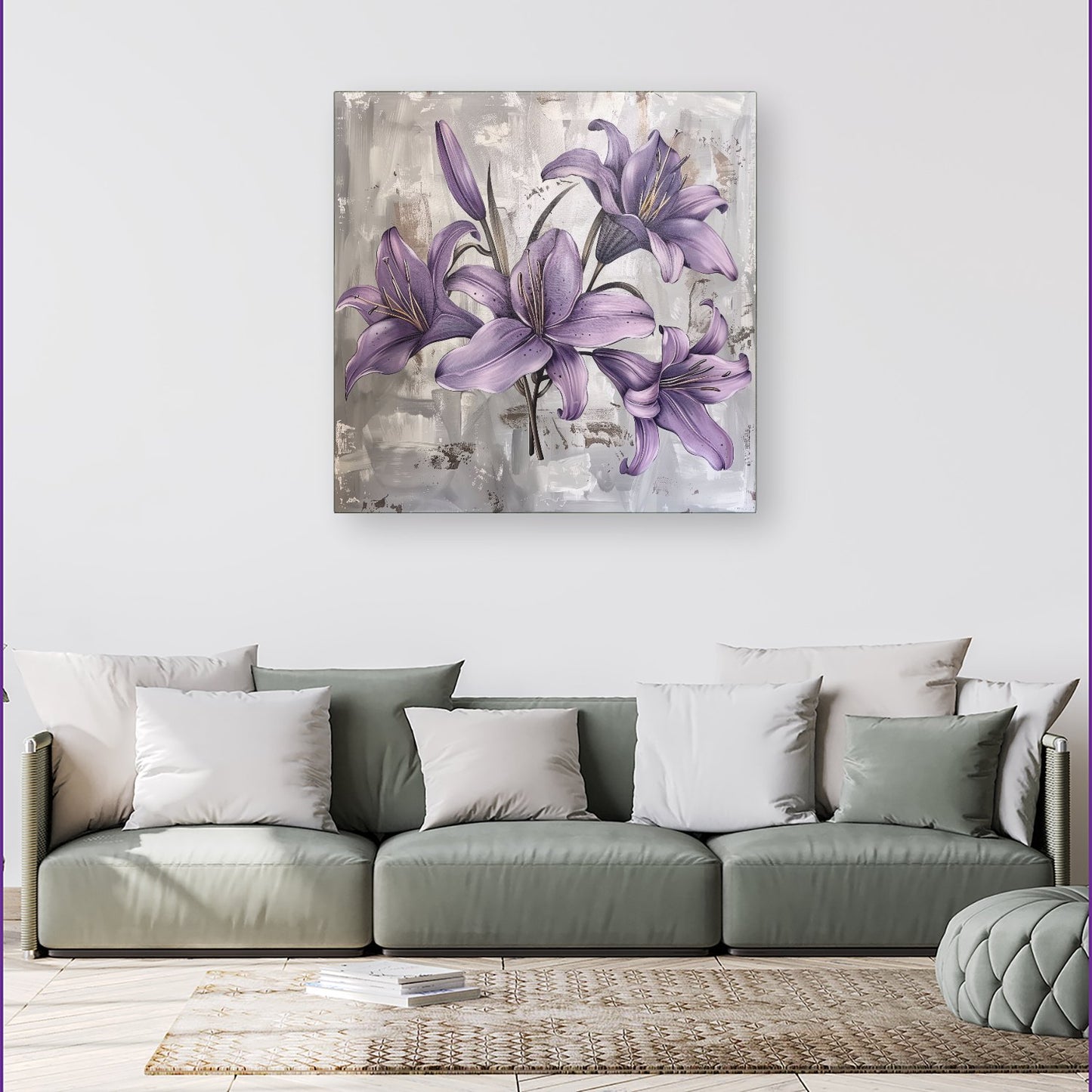 Purple Lilies In Bloom Canvas