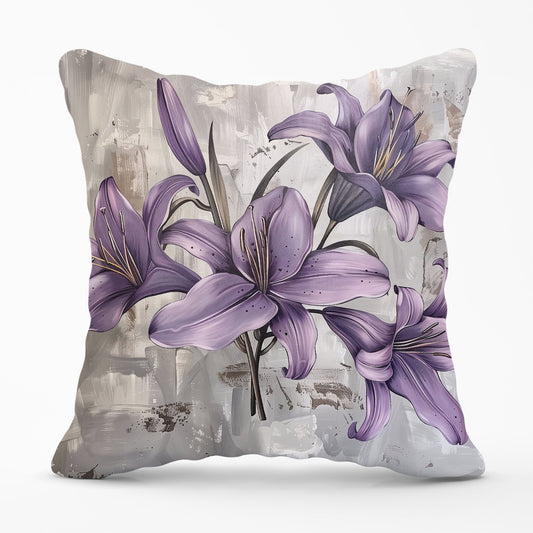 Purple Lilies In Bloom Cushions