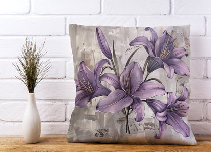 Purple Lilies In Bloom Cushions