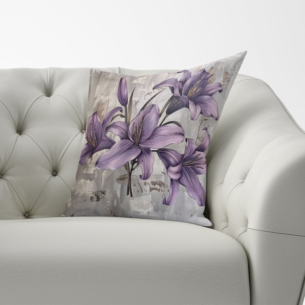 Purple Lilies In Bloom Cushions