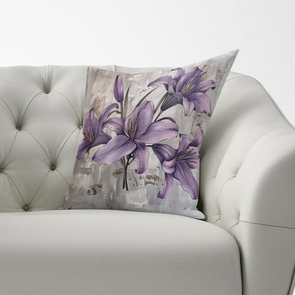 Purple Lilies In Bloom Cushions