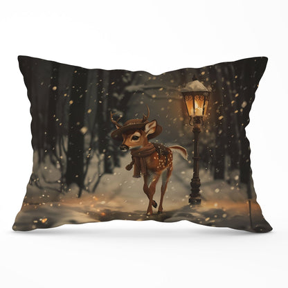 Fawn In A Snowy Scene Cushions