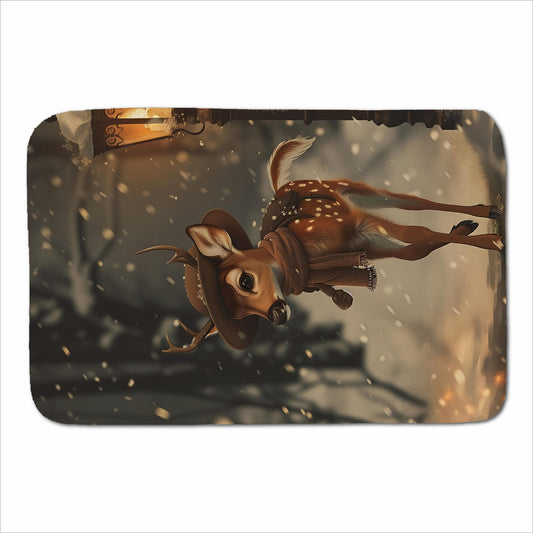 Fawn In A Snowy Scene Sherpa Blanket