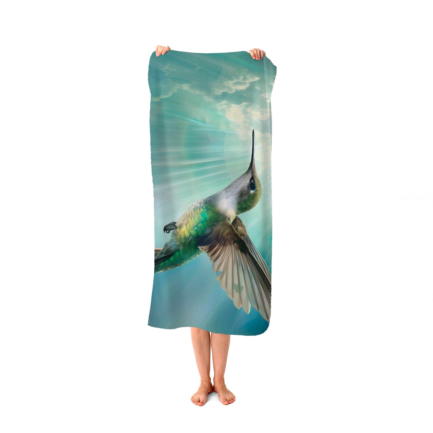 Hummingbird In A Beautiful Sky Beach Towel