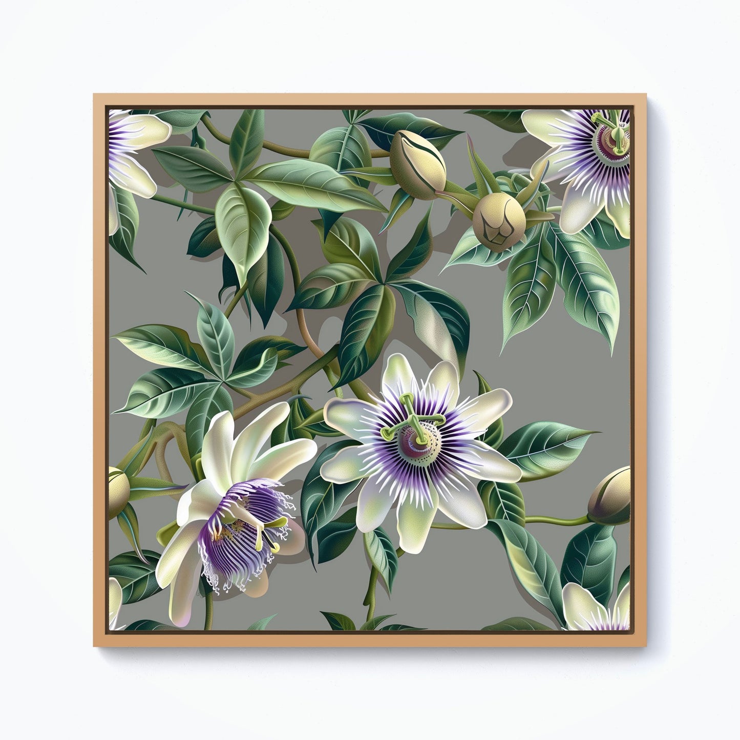 Passion Flowers Framed Canvas