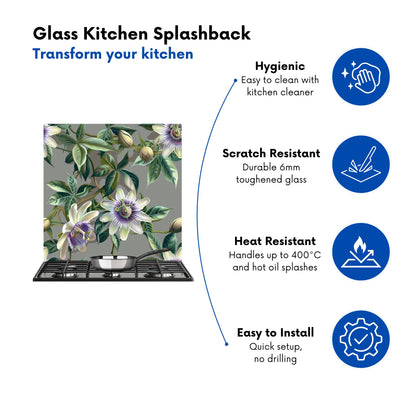 Passion Flowers Kitchen Splashback