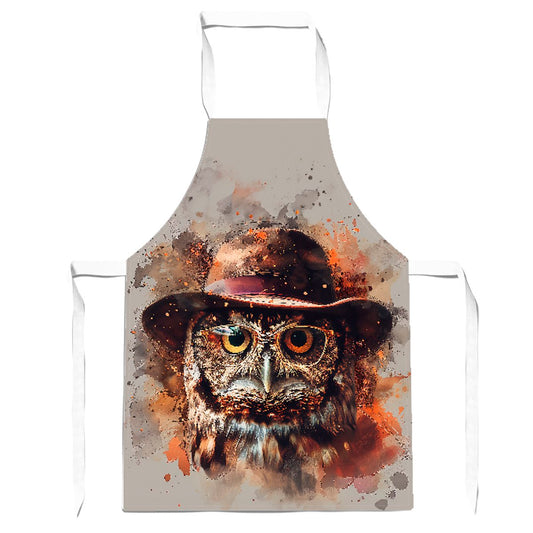 Owl With Hat And Glasses Apron