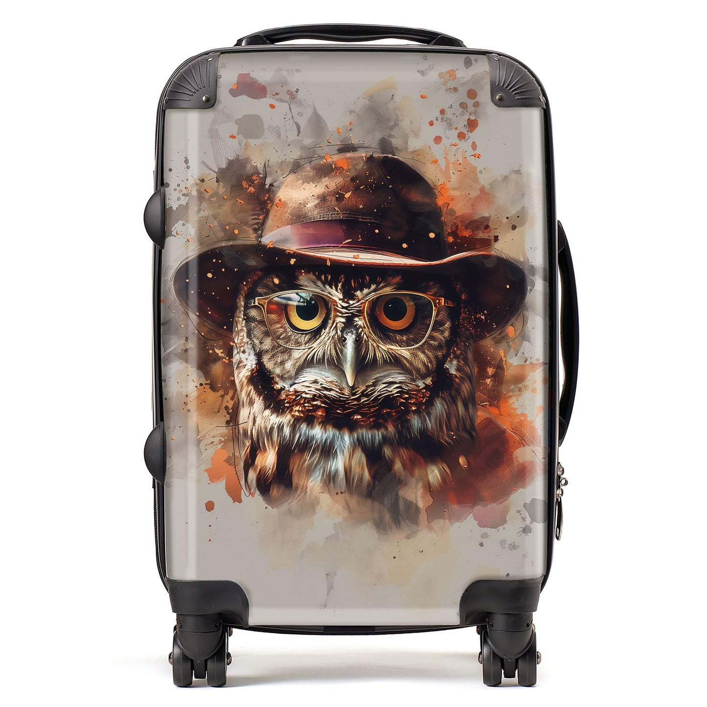 Owl With Hat And Glasses Suitcase
