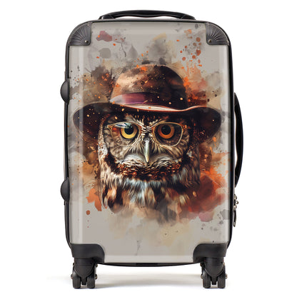 Owl With Hat And Glasses Suitcase