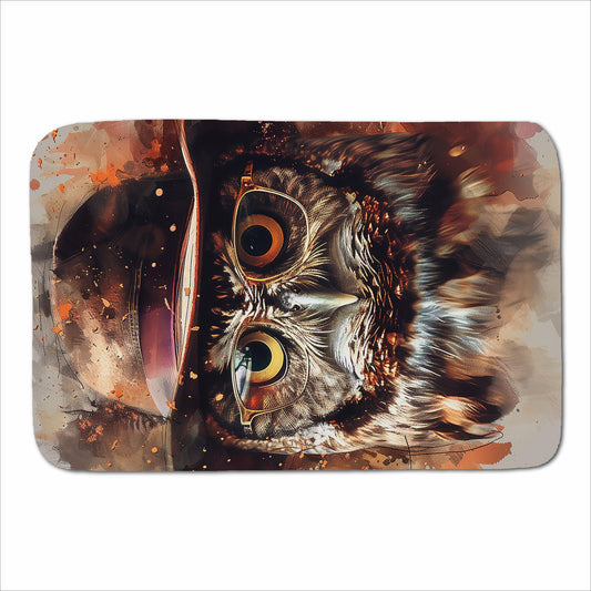 Owl With Hat And Glasses Sherpa Blanket