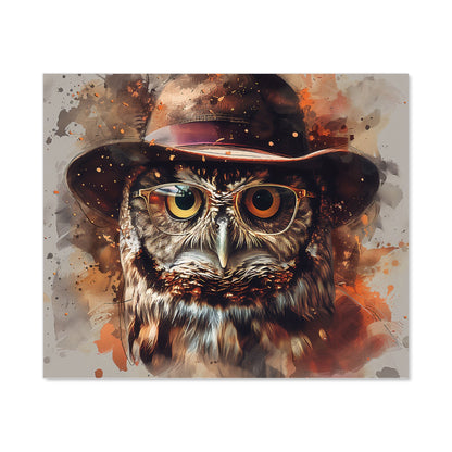 Owl With Hat And Glasses Kitchen Splashback