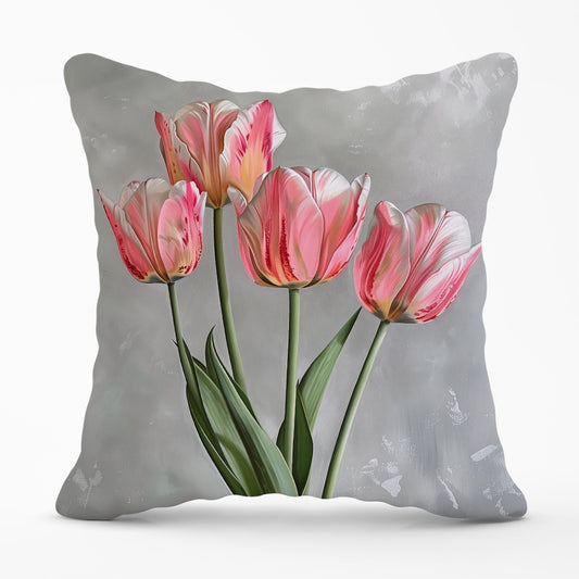 Painted Pink Tulips Cushions